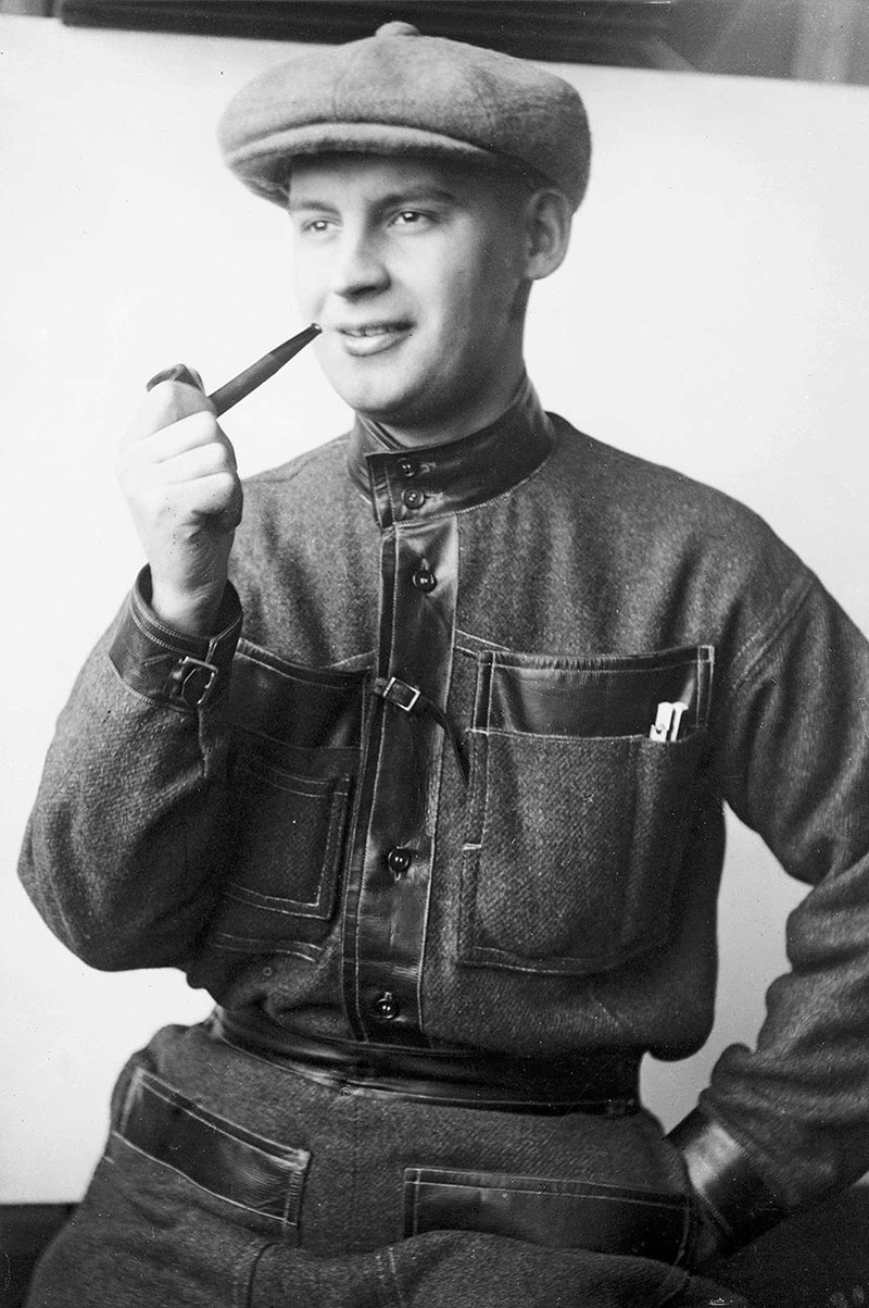 Rodchenko wearing his own jumpsuit — the Varst