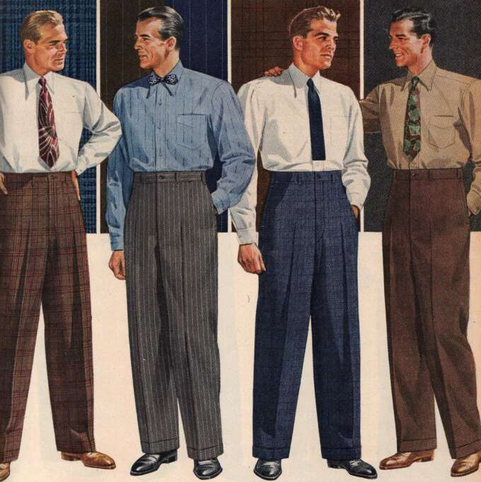 1944 Mens Dress Trousers Pants Sears Cut